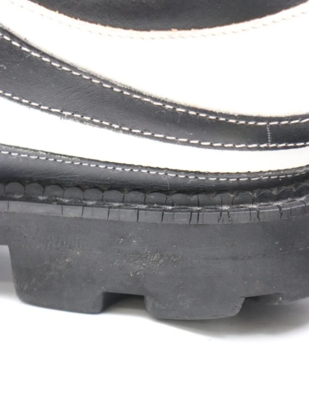 John Fluevog 7th Heaven Angel Men's Size 8.5 Derby Oxfords Black White Lace Up